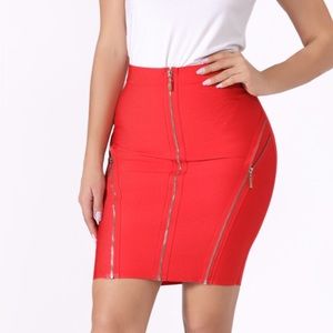 Kaouyou red mini Bodycon pencil skirt